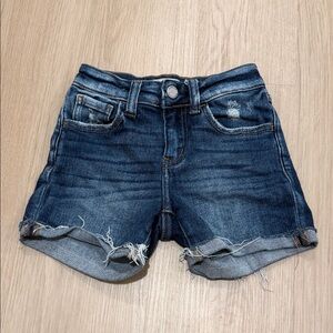 Kancan size 8 girls Dark Wash Denim Rolled Hem Shorts